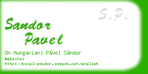 sandor pavel business card